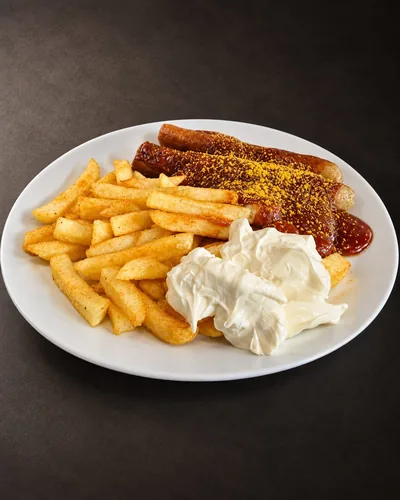 Mayonnaise und Currysauce zum Eintunken